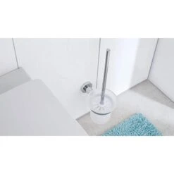 Tesa WC-Bürste Loxx, Weiß / Chrom, Bürstenhalter Aus Glas, Zur Wandmontage -WENKO Shop fc48b5fb8876180a3a304bcdfa332131ba57ef5a wc buerste tesa loxx weiss chrom
